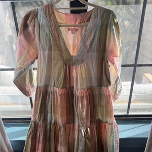 Pink Chicken Multicolor Plaid Dress